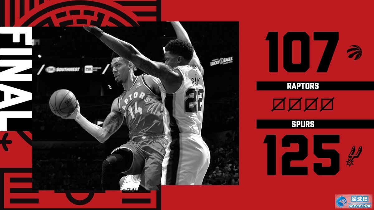 关于猛龙惨遭溃败，客场惨败马刺的信息